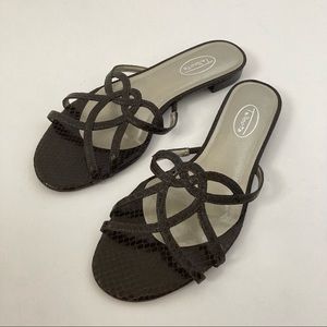 Talbots Dressy Chocolate Leather Slides